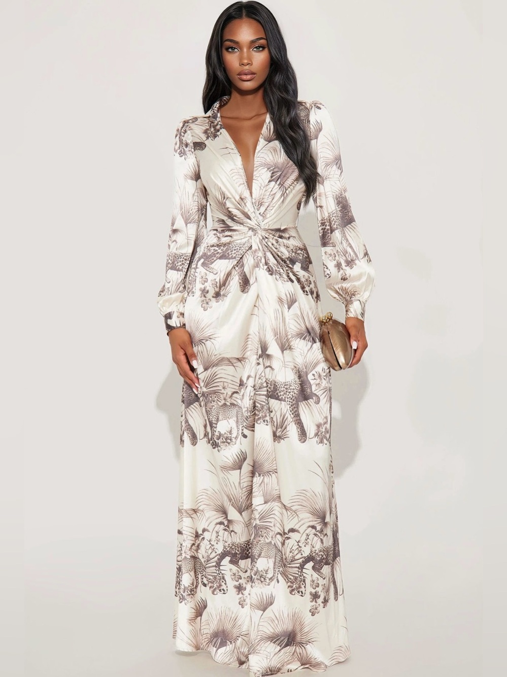 Fashion Nova Twist Front Maxi Dress. Size XS.